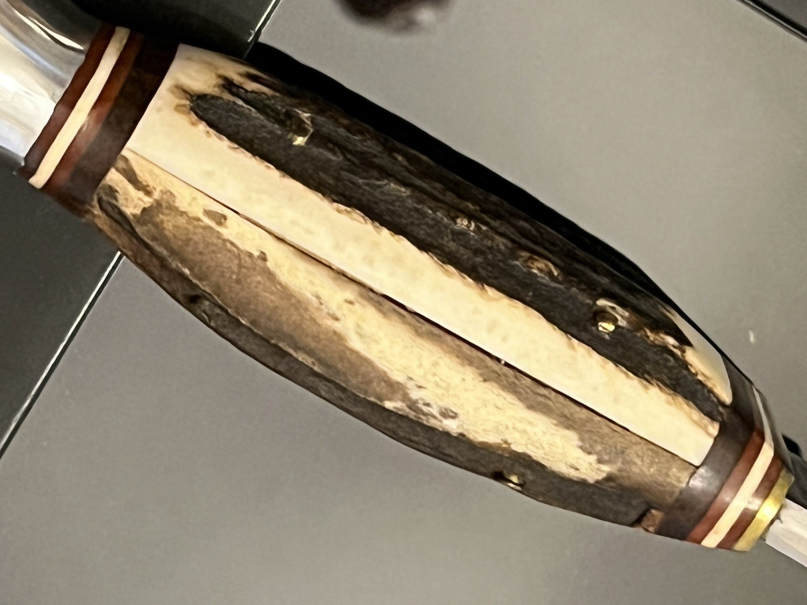 VINTAGE VOSS CUT. CO.GERMANY THICK STAG HUNTING KNIFE SKINNER BLADE 8-1/4” MINT