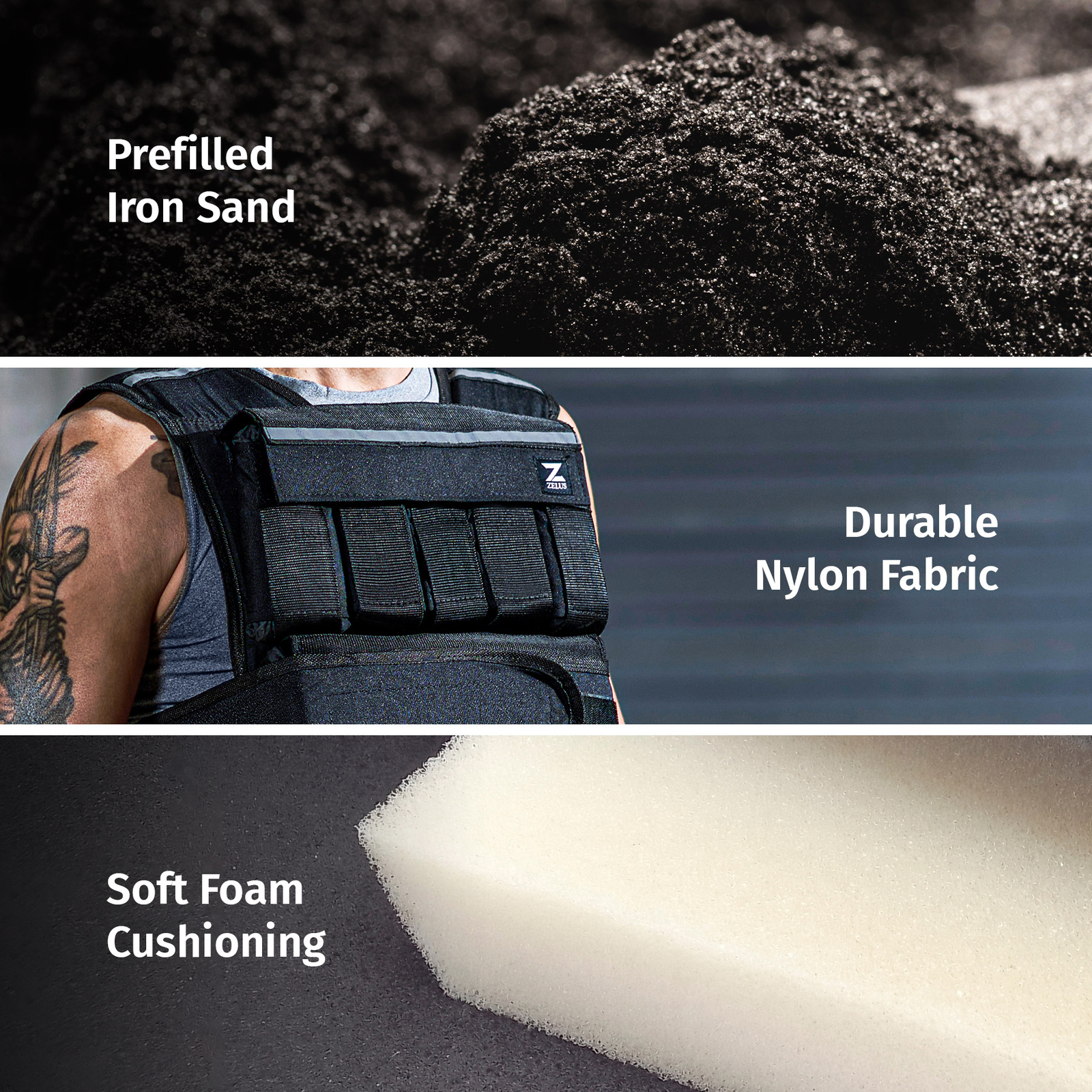 ZELUS 30/60LB Adjustable Weight Vest Weighted Vest for Running Home Gym Workout