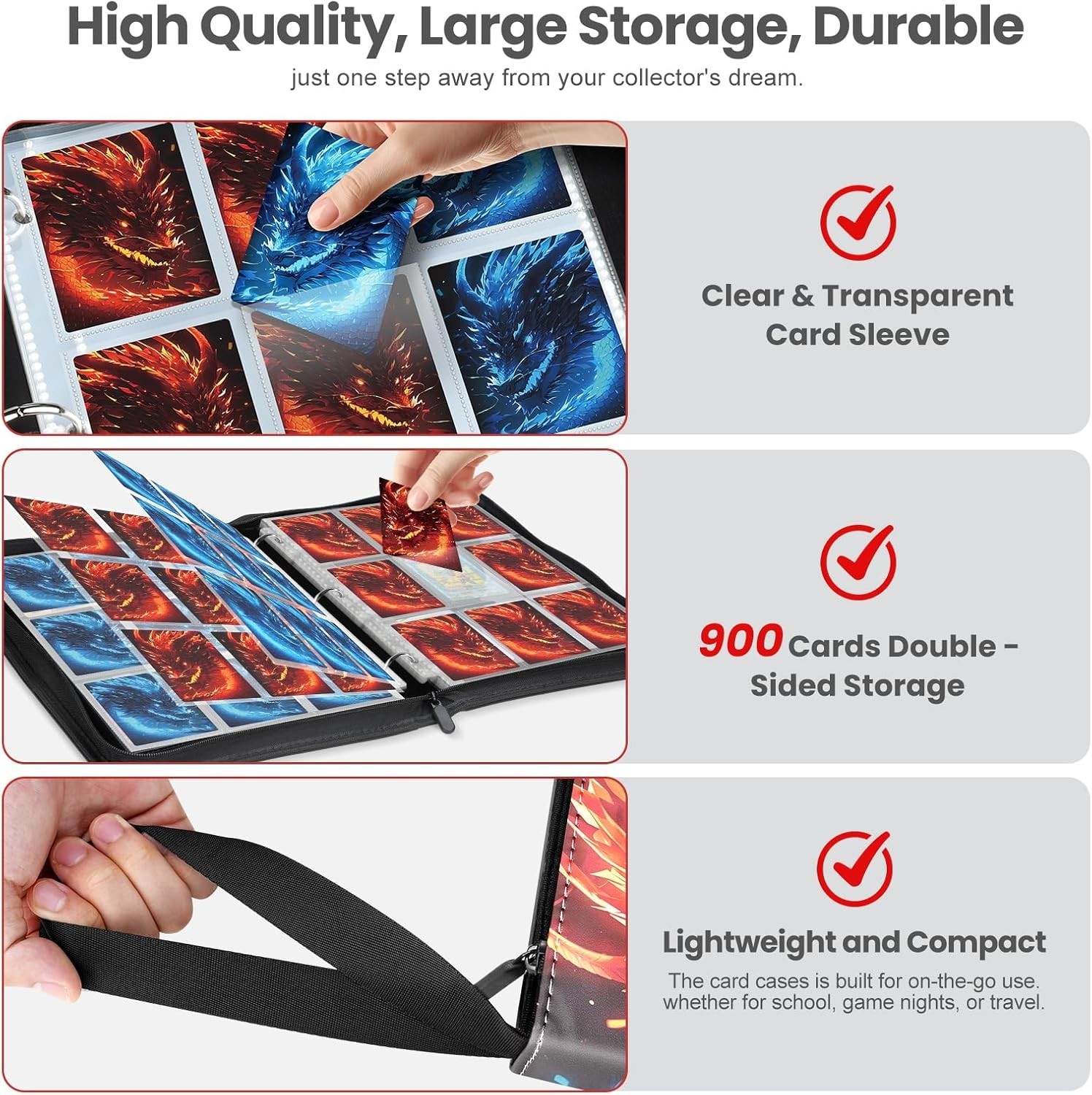 Bulbasaur Venusaur Card Binder for Pokemon Cards Holder 400 Cards w/ 50 Sleeves