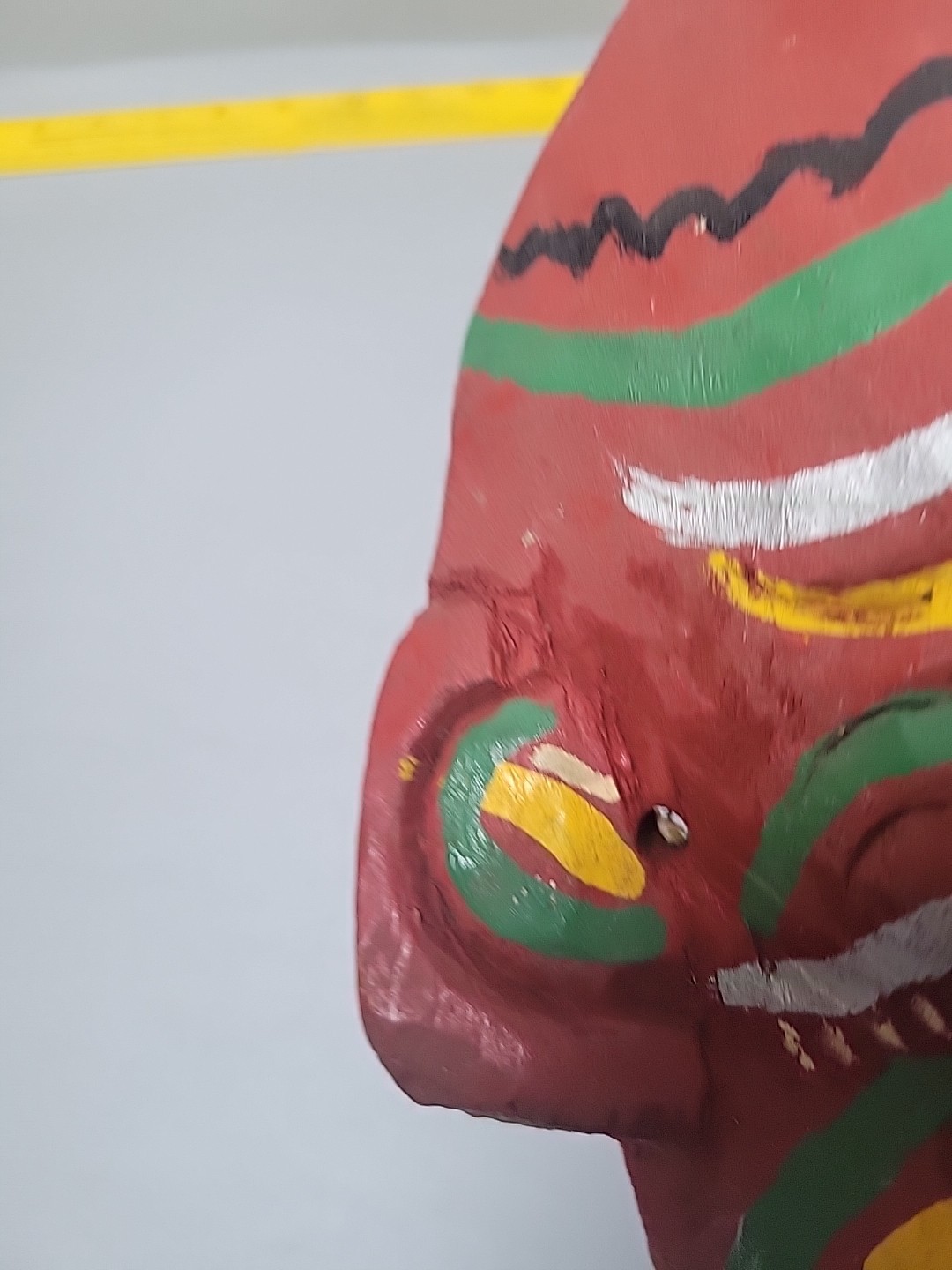 Vintage hand carved & painted wood devil mask Mexico?