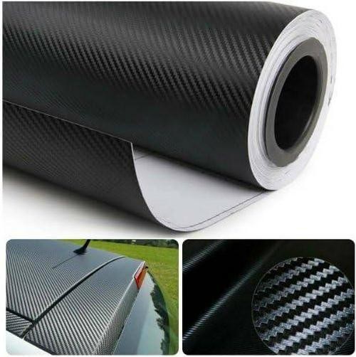 ​3D Black Carbon Fiber Vinyl Wrap 12"x60" Twill Weave Self-Adhesive Sheet​