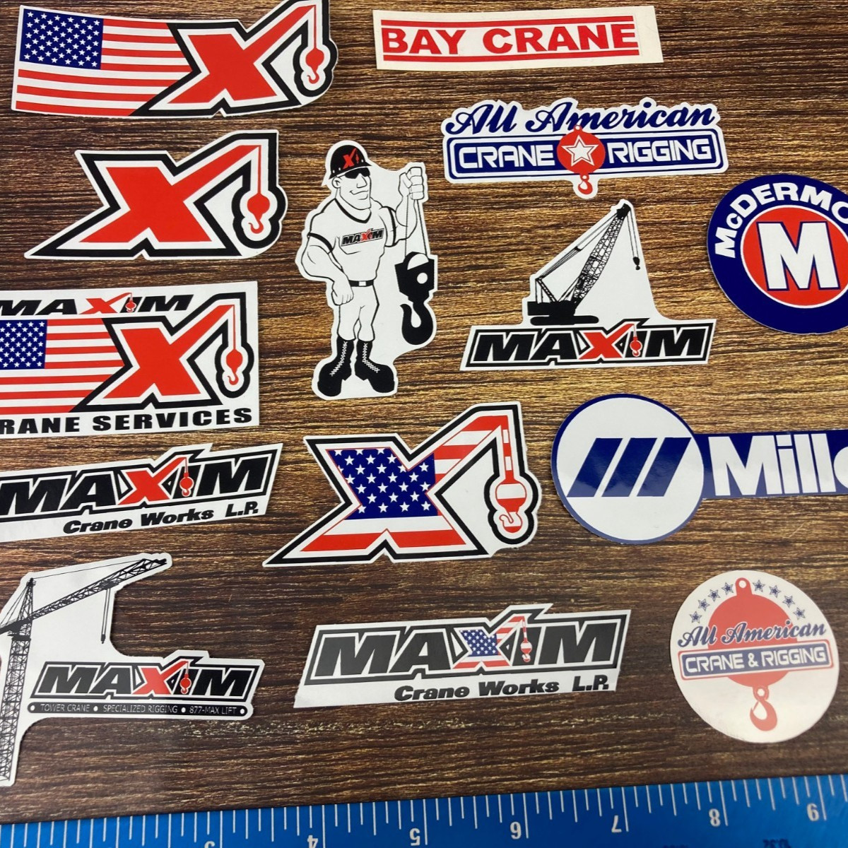 Hard Hat Sticker Maxim Crane All American Crane Shane McCrane Rodbusters Welder