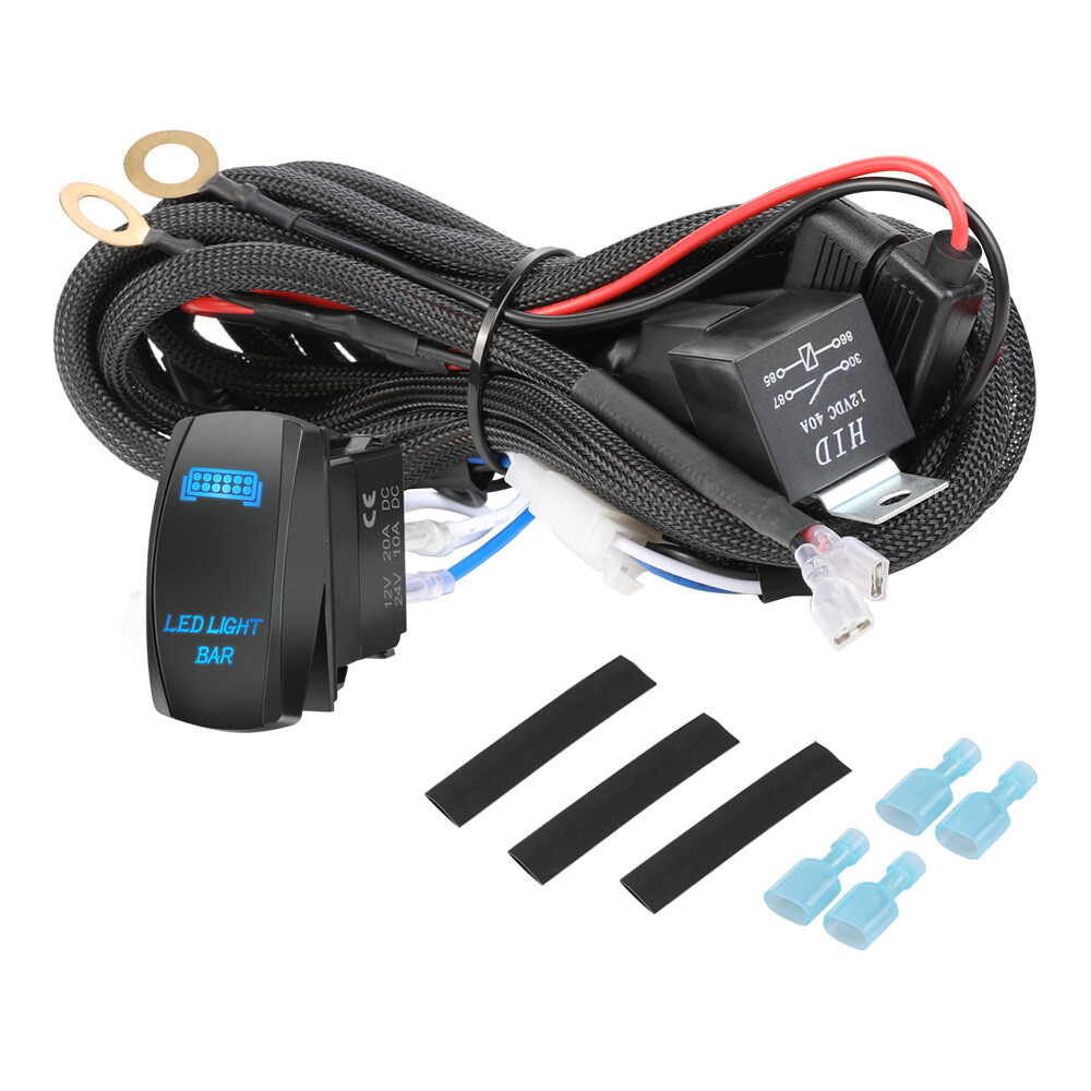 FOR Polaris Ranger XP 1000/1000 Crew 12" LED Light Bar Combo+ Rock Switch Wiring