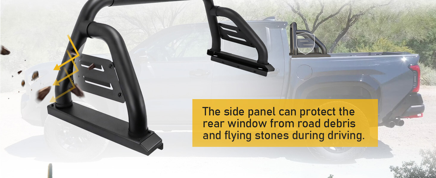 Roll Bar Fits for Toyota Tacoma 2005-2025 with Light Mounting Bracket Heavy Duty