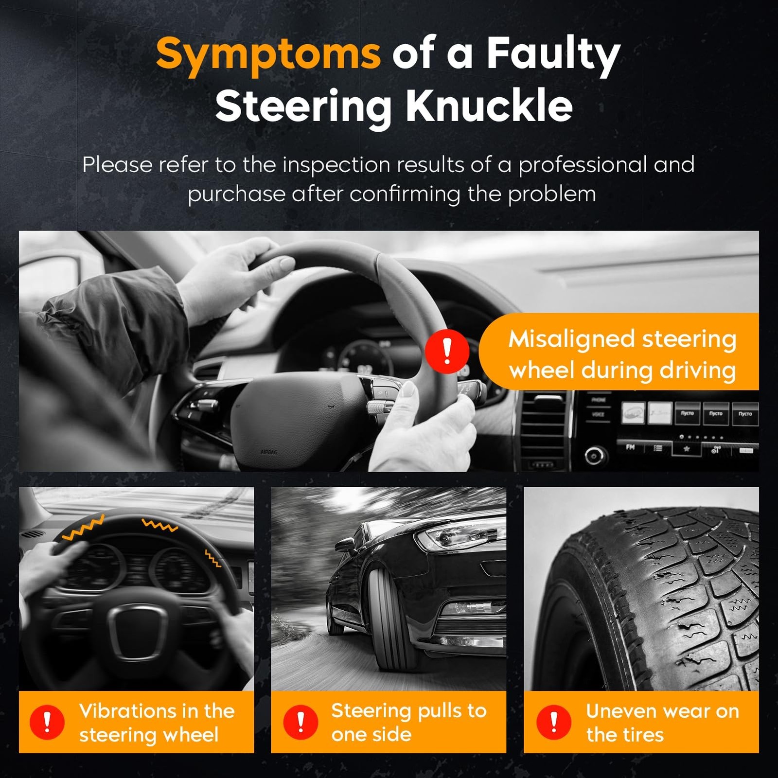 Front Steering Knuckles & Wheel Bearing Hub Assembly Driver and Passenger Sid...