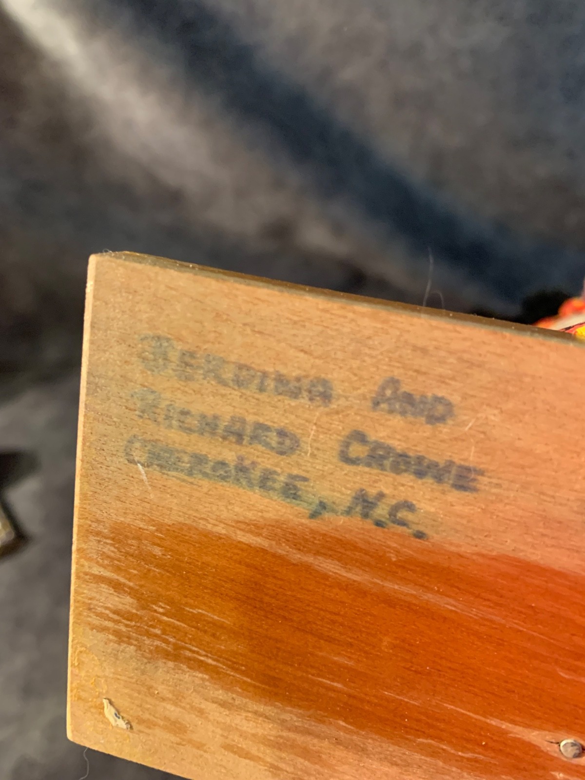 Berdina and Richard Crowe folk art Woman and baby mortar and pestle Cherokee