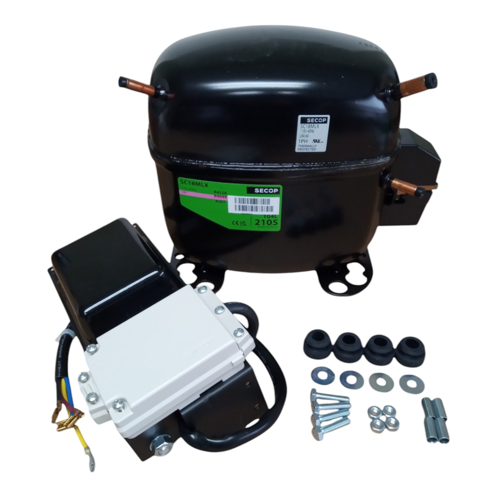 Secop SC18MLX R404a Hermetic Refrigeration Compressor 10880 BTU HBP 115V 1HP