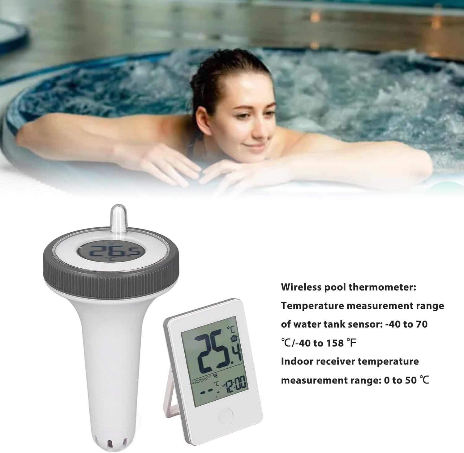Wireless Floating Pool Thermometer Digital Monitor for Swimming Pool FJ3351A