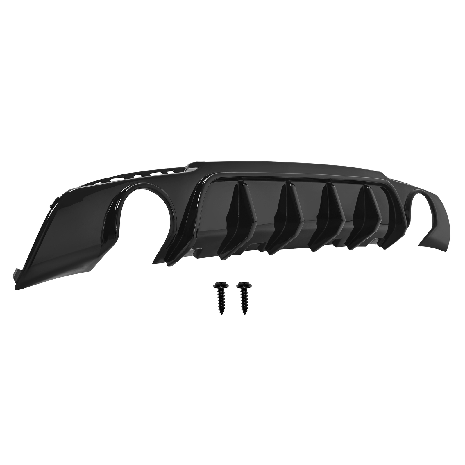 Rear Bumper Diffuser Valance Shark Fins Gloss Black Fits CHRYSLER 300 2015-2023