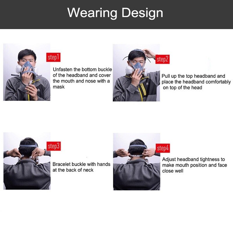 Half Face Gas Mask Painting Spraying Respirator Facepiece reusable respirator US