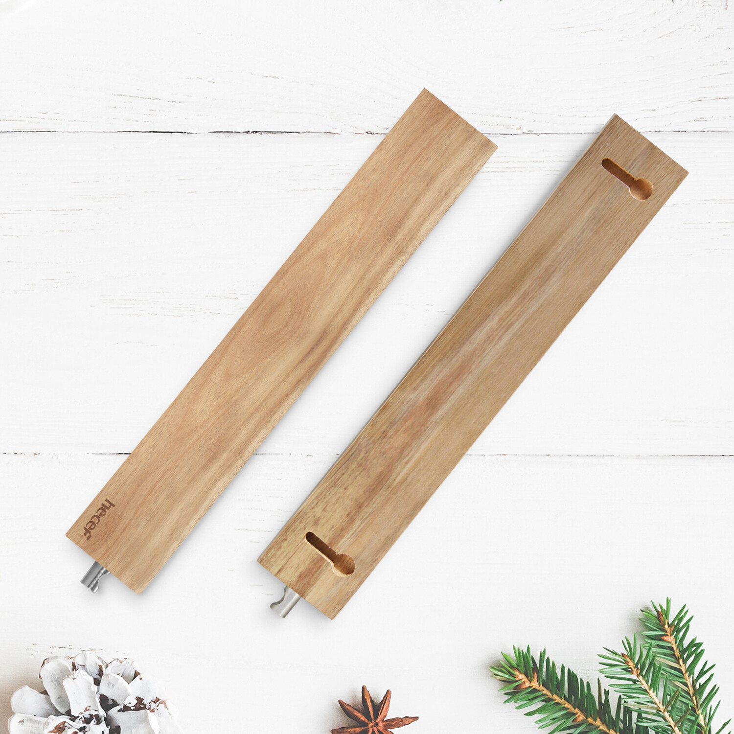 Magnetic Knife Holder Strip Wood Block Wooden Stand Acacia Kitchen Organizer