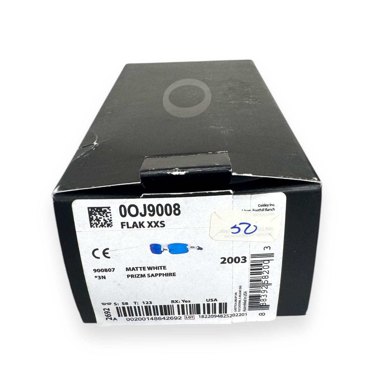 Oakley Youth Fit Sunglasses OJ9008-0758 Flak XXS Matte White Blue Kids Size