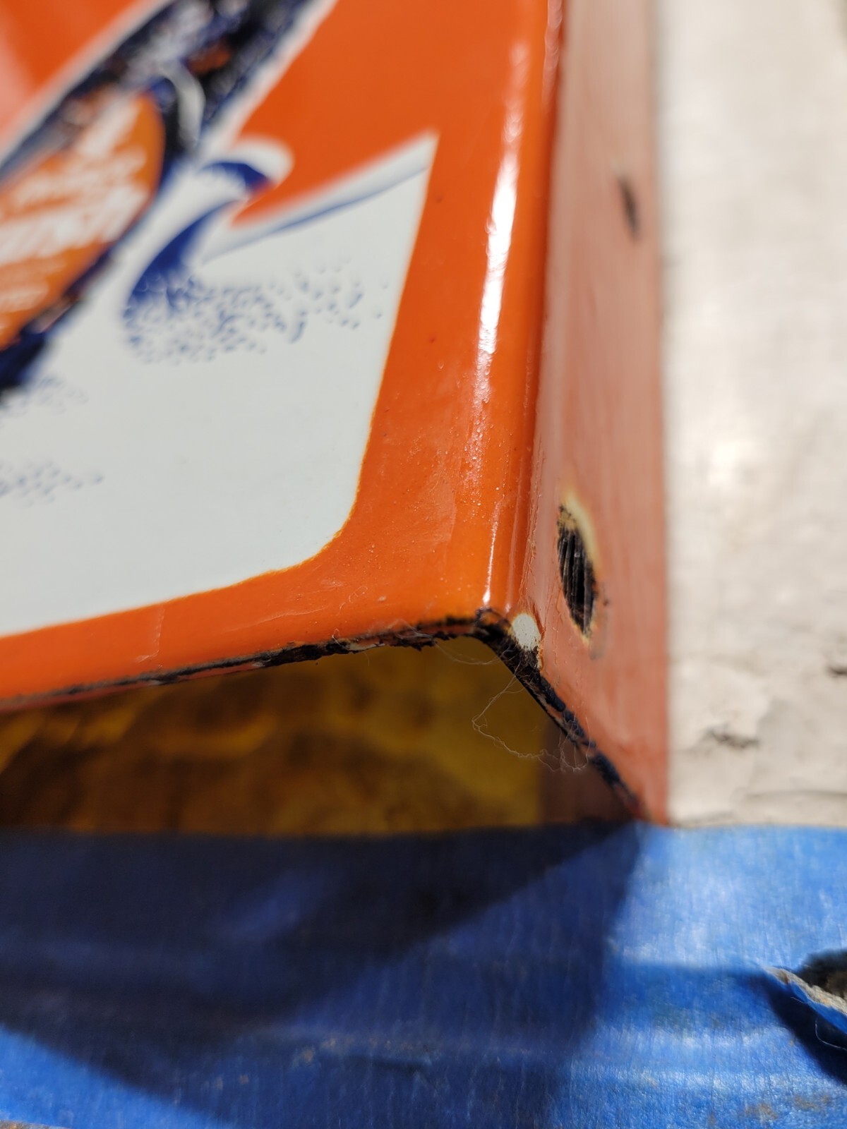 VINTAGE ORANGE CRUSH PORCELAIN SIGN OLD SODA FLANGE COLA BEVERAGE DRINK FOOD 20"