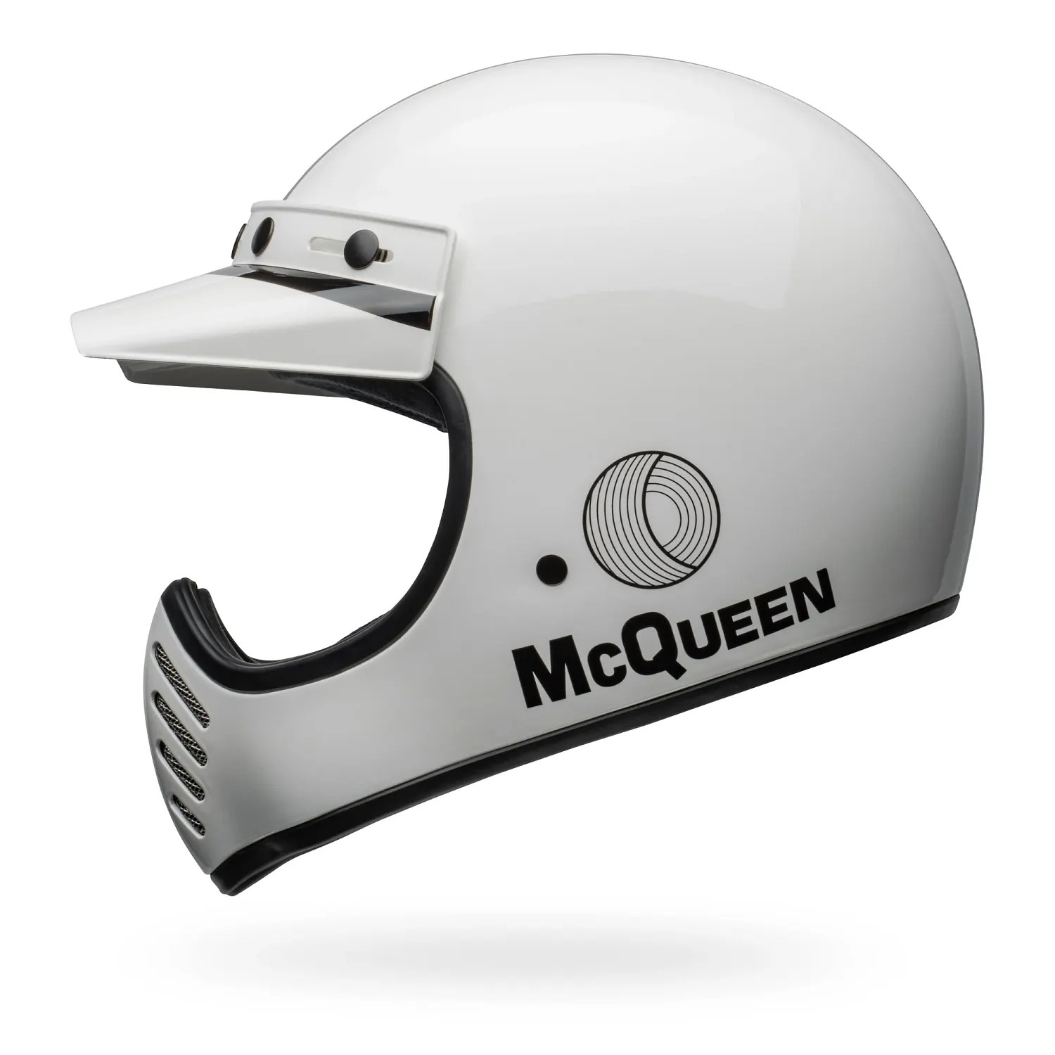 Bell Moto-3 Full Face Motorcycle Helmet Steeve McQueen White Large