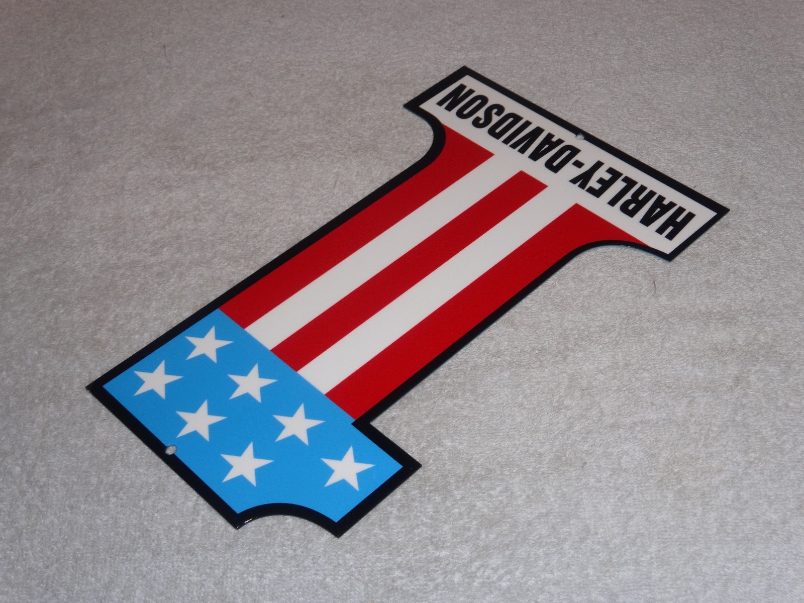 VINTAGE HARLEY DAVIDSON #1 MOTORCYCLES 12" METAL GASOLINE & OIL MOTORCYCLE SIGN!