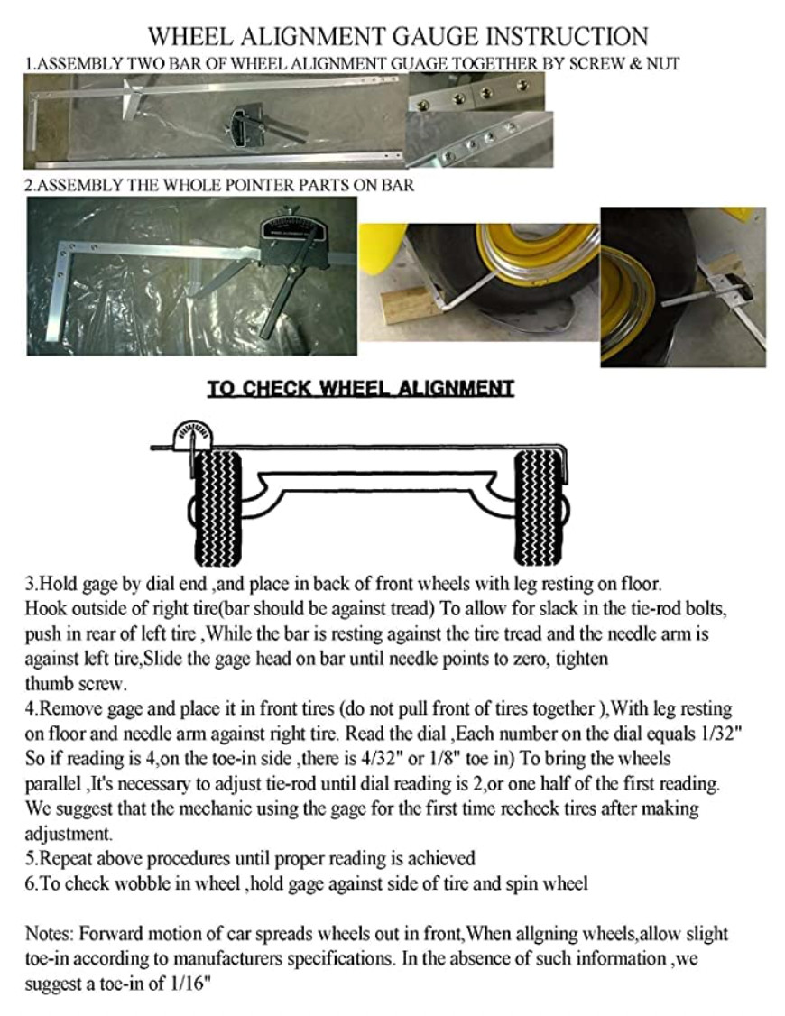 Wheel Alignment Tool, Accurate Heavy Duty Toe Alignment Gauge