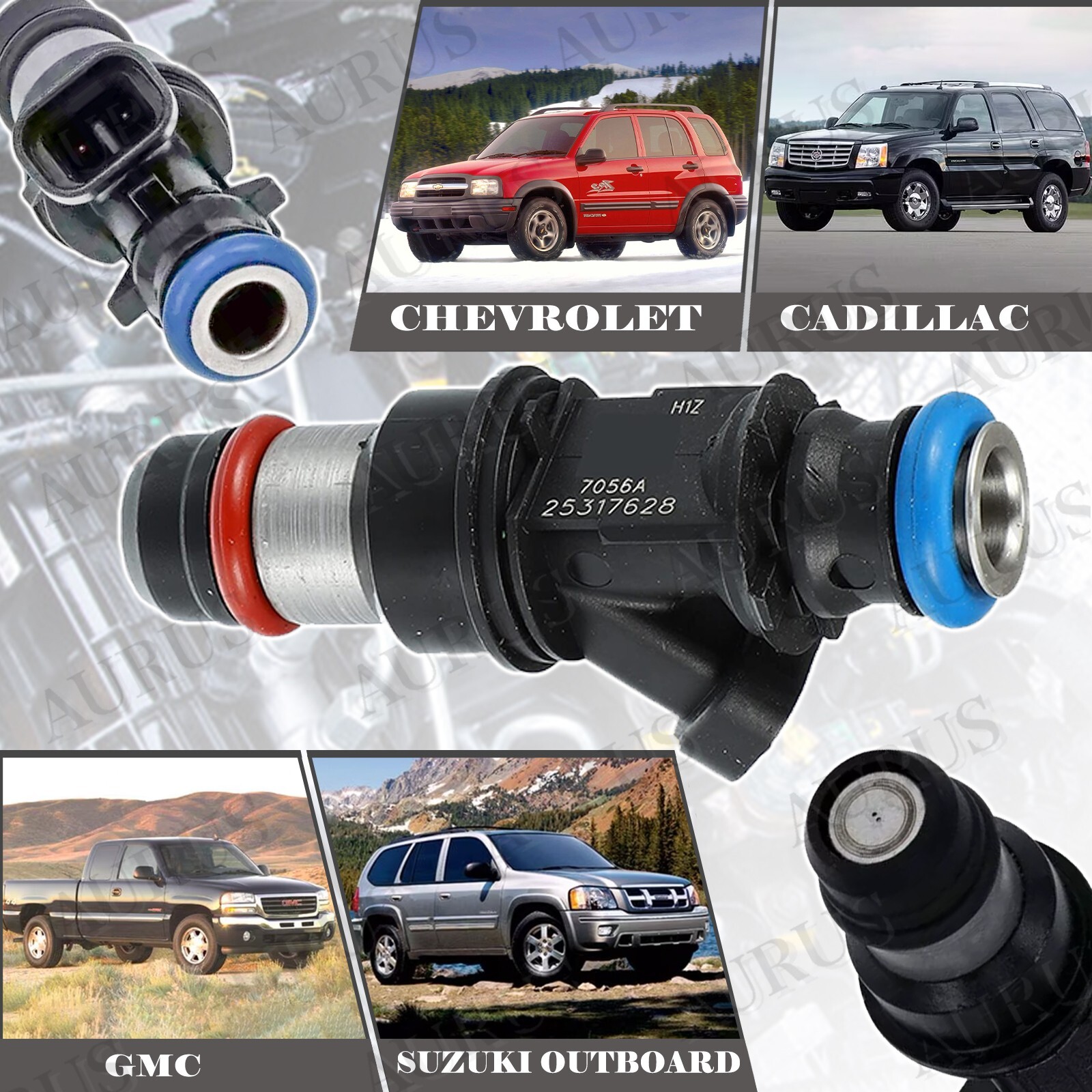 8 OEM Delphi Fuel Injectors OEM 17113698 25323974 25320287 17113698 25317628