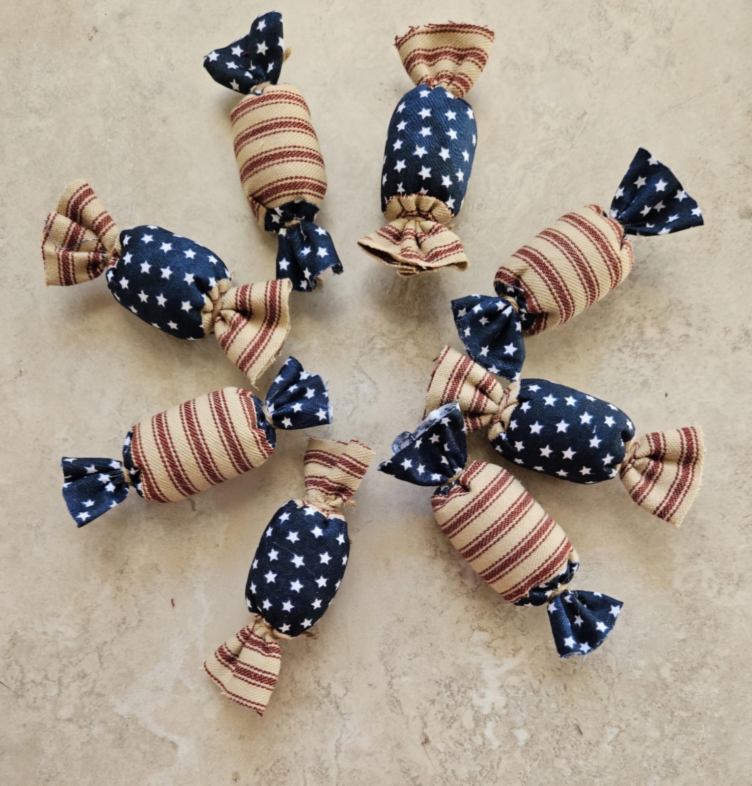 Bowl Filler Americana Patriotic Ornie Fabric 8 Pcs Candy Tier Tray Fabric Decor