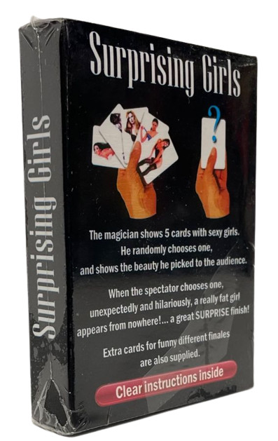 Funny SURPRISING GIRLS Comedy Poker Card Pocket Magic Trick Adult Gag Fat Pick A