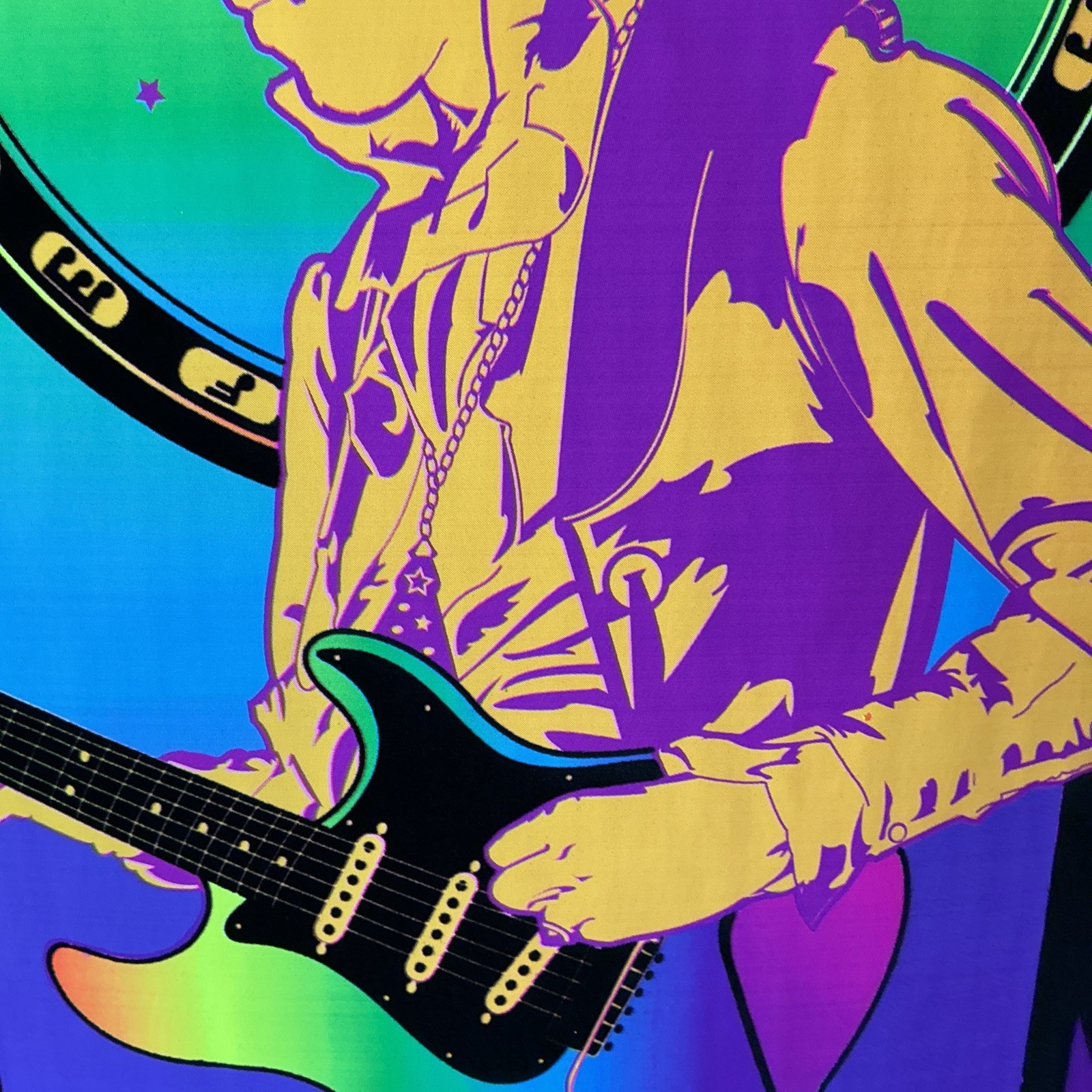 Vintage Hendrix Black Light Flocked Poster 21.5”x33”