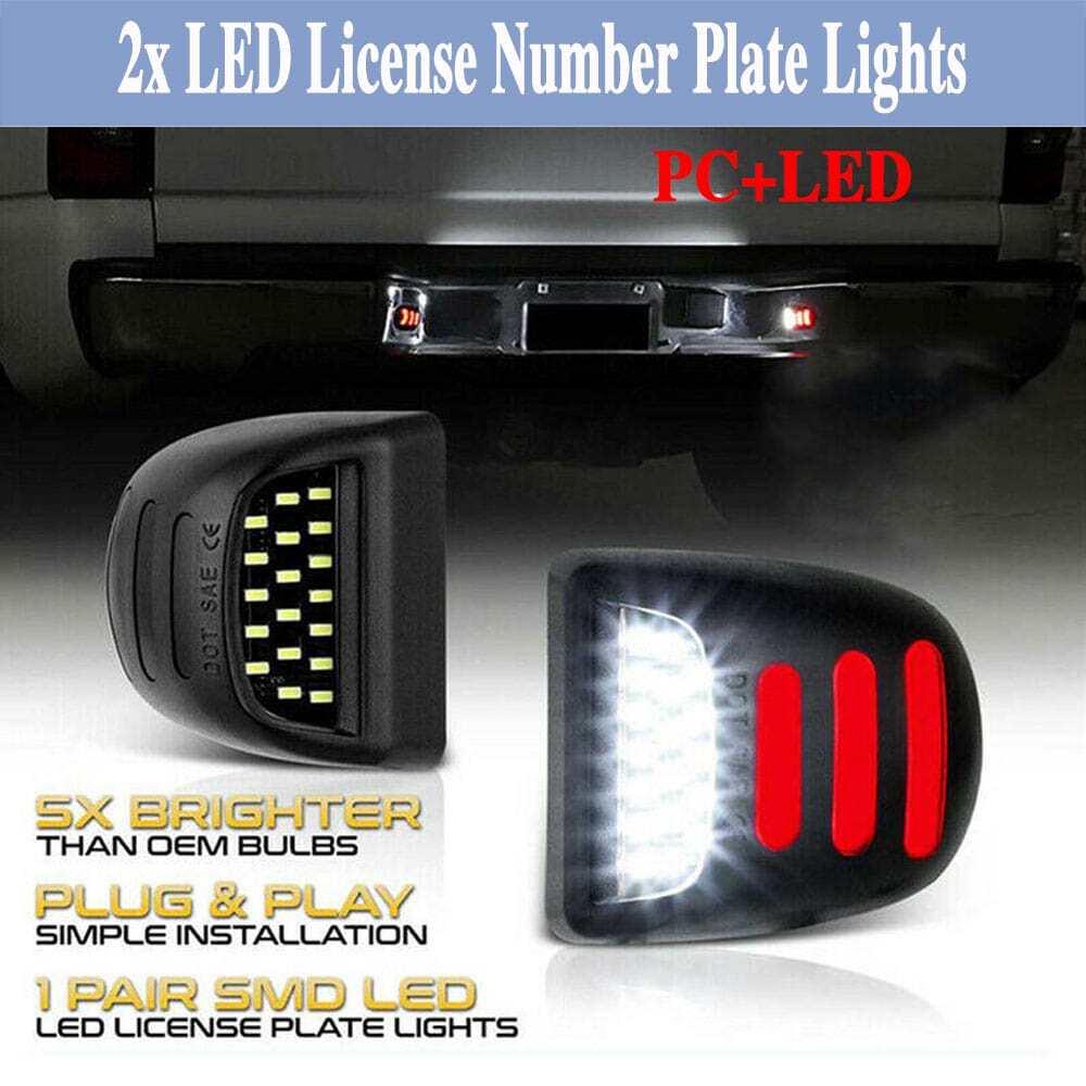 For Avalanche For Silverado Tahoe LED License Number Plate Lights Tag Rear Lamps