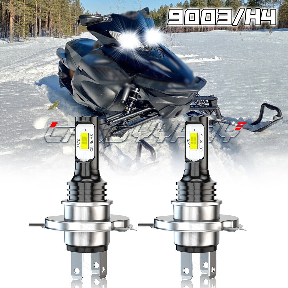 2pcs H4 SUPER LED Headlight For Yamaha Apex GT RX10GT 2006-2010 Snowmobile Bulbs