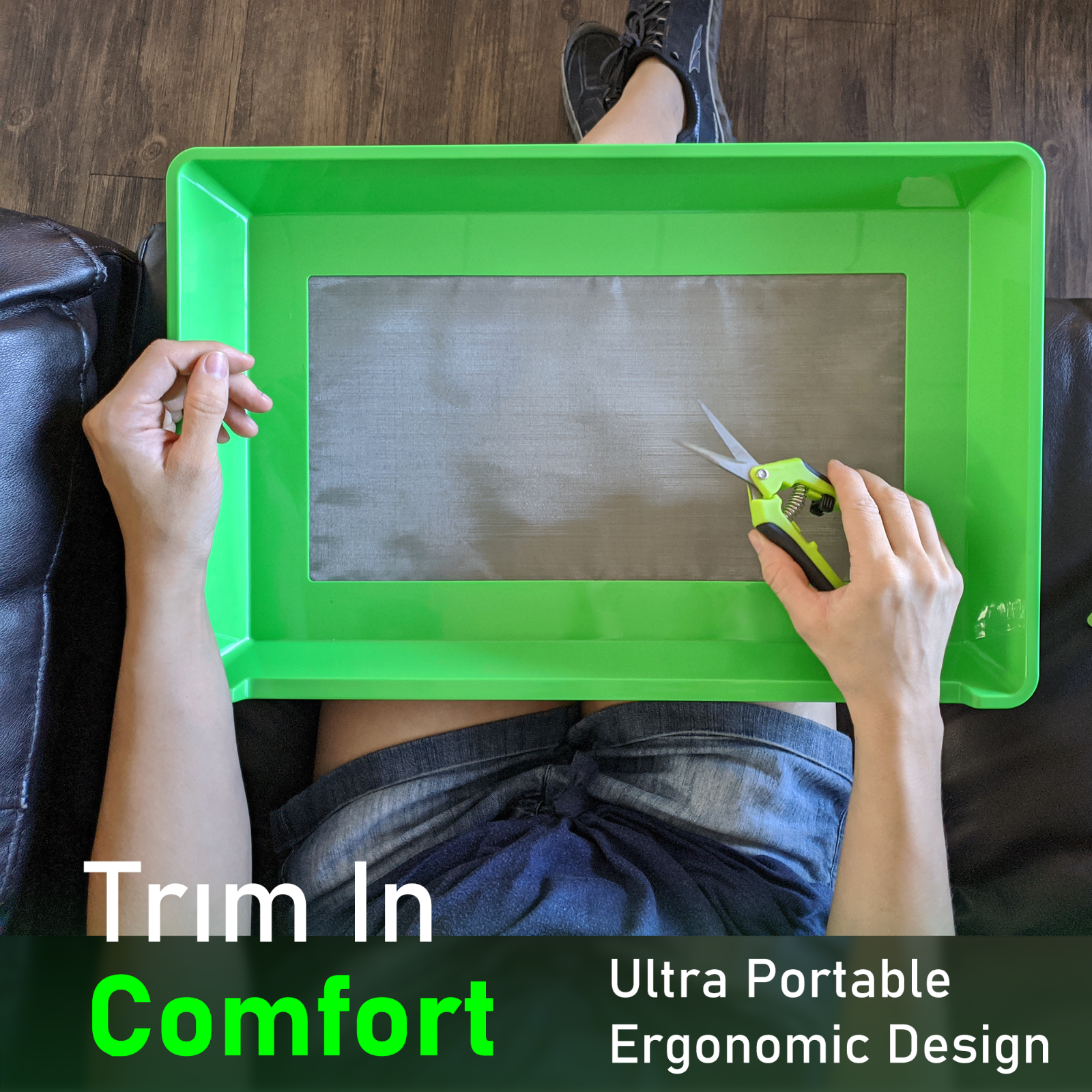 COMMON CULTURE Trimming Tray XL Heavy-Duty 2-in-1 Herb Sifter