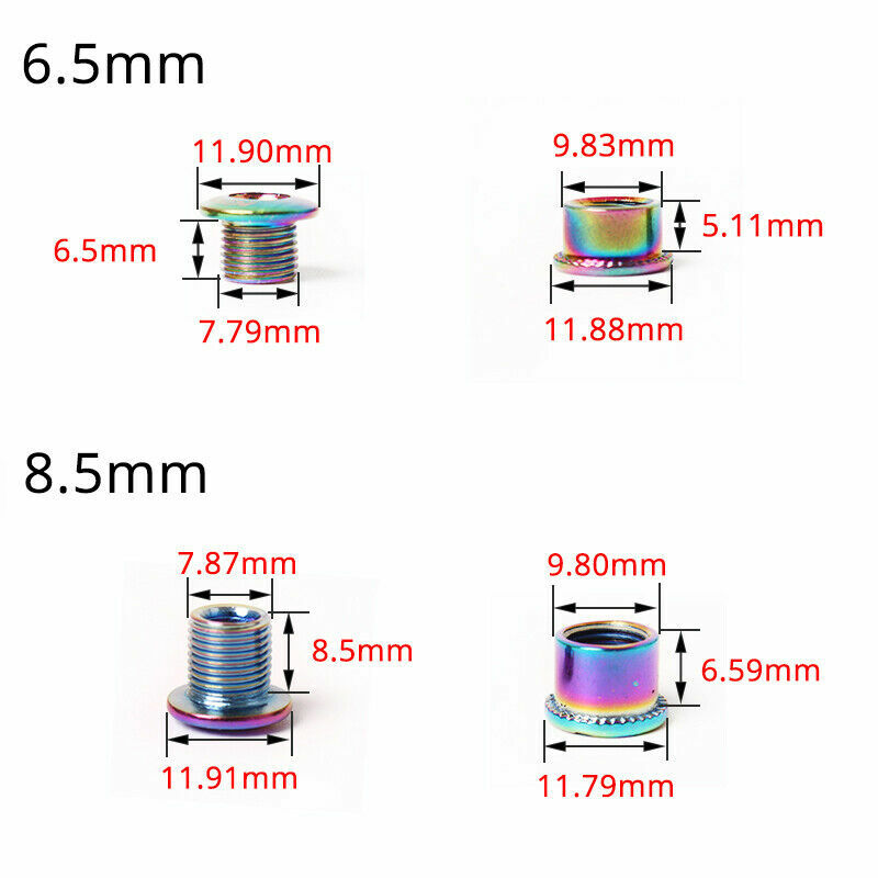 KRSEC MTB Chainring Bolts Road Bike Single/Double/Triple Speed Screws 4/5PCS US