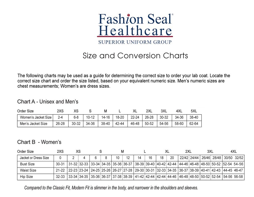 Fashion Seal Healthcare Lab Coat Size Large (44) Bright White NEW