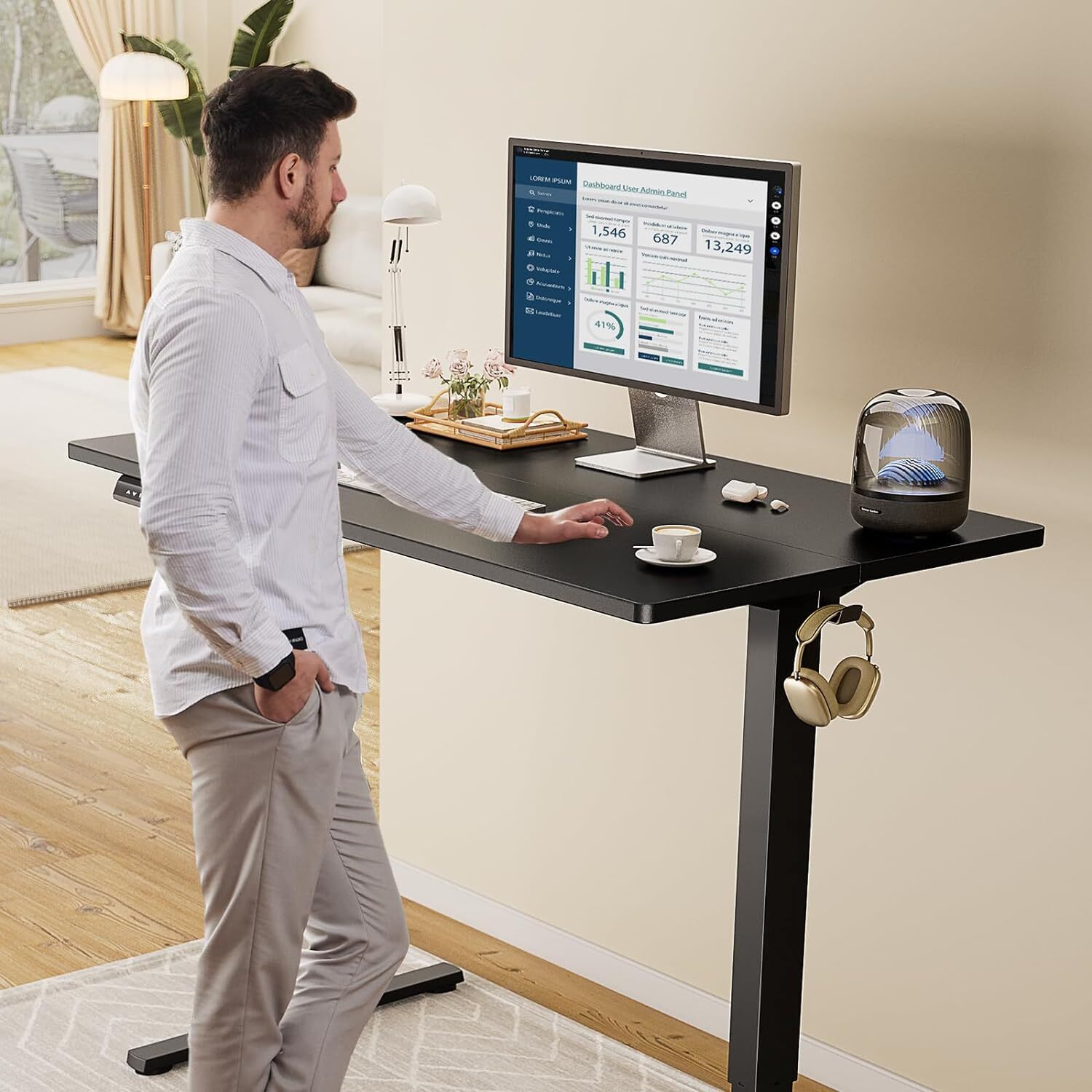 Electric Standing Desk Home Office Height Adjustable Computer Ergonomic Table