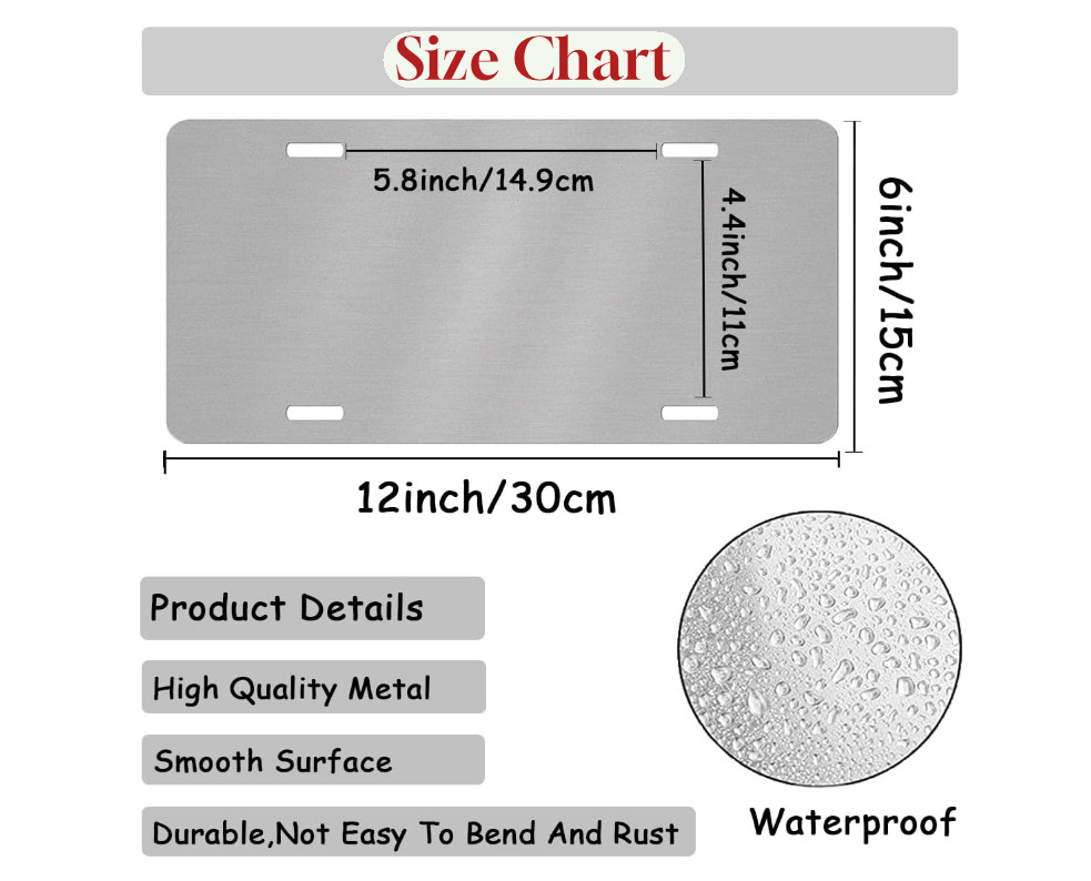 6"X12"Custom Personalized Aluminum License Plate Your Photo Text Novelty Car Tag