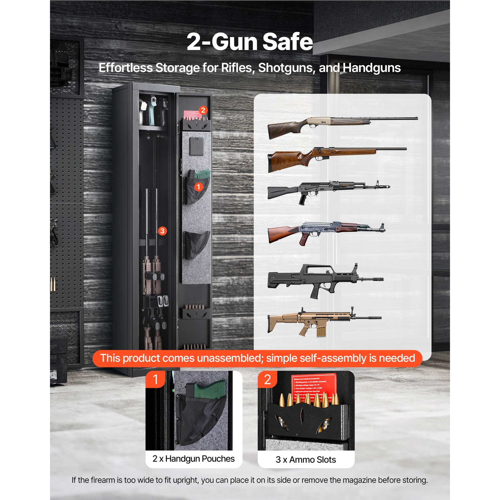 Uimoso 4-Gun Safe Cabinet for Rifles and Pistols with Key and Digital Lock