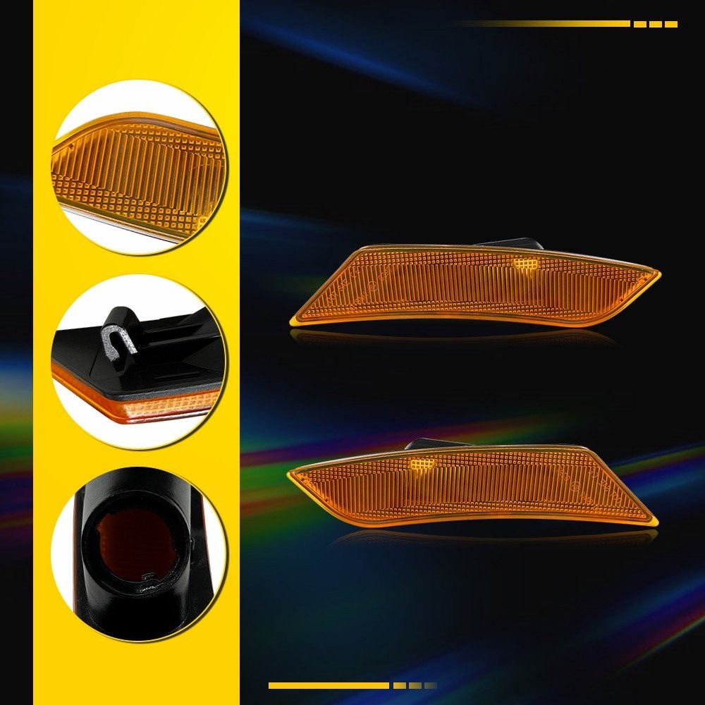 For 2017-2024 Cadillac XT5 Amber Front Fender Side Marker Light LED GM2551199 2x