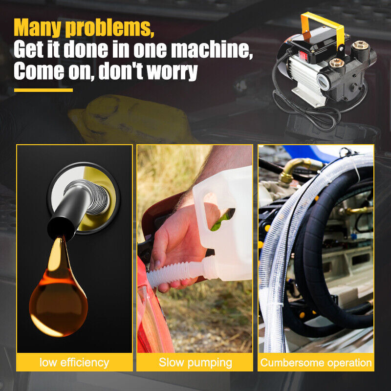 Self Priming Electric Oil Transfer Change Pump Fuel Diesel With Aluminum Casing