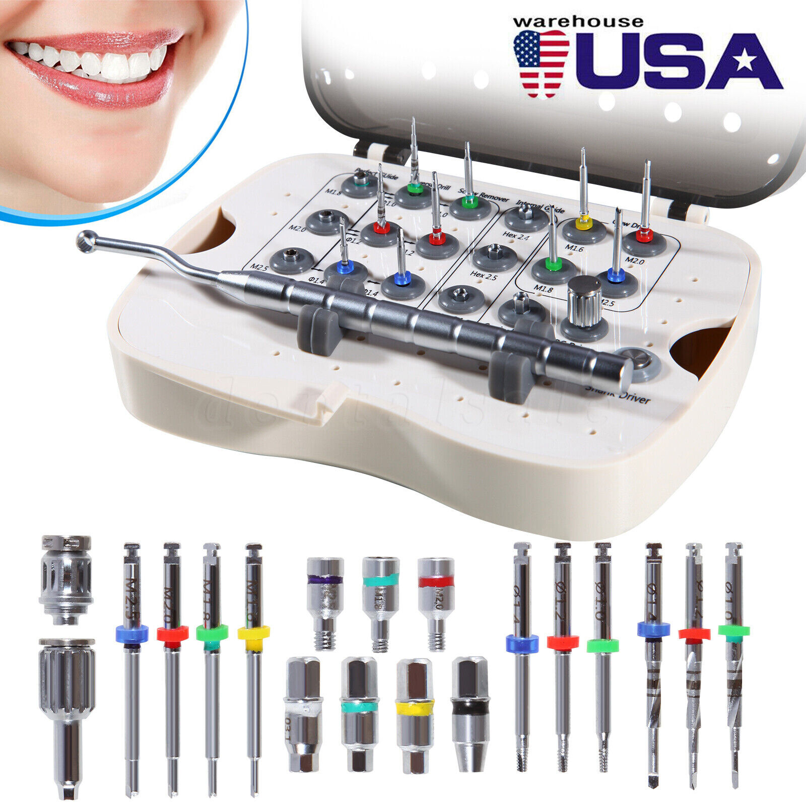 Dental Implant Fixture & Broken Screw Removal Kit Remove Surgical Tool Remover