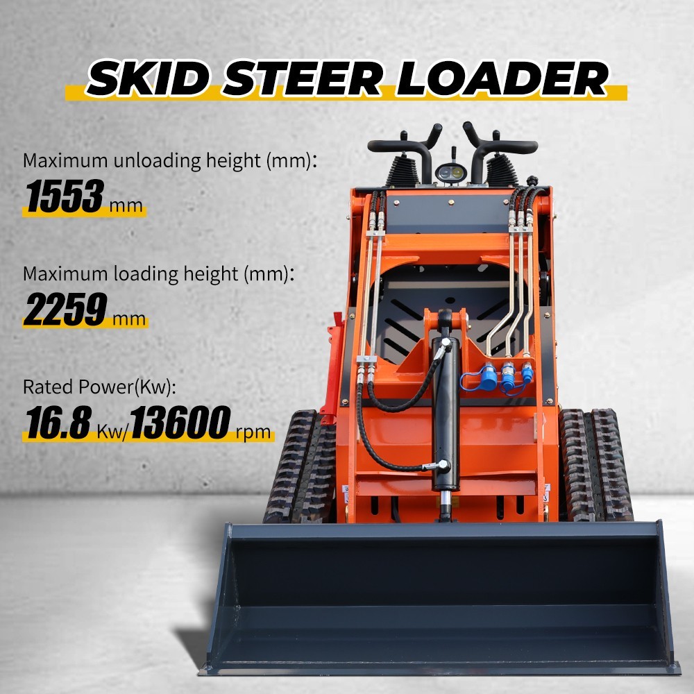 Upgraded Mini Skid Steer 23HP Twin Cylinder Tracked Loader