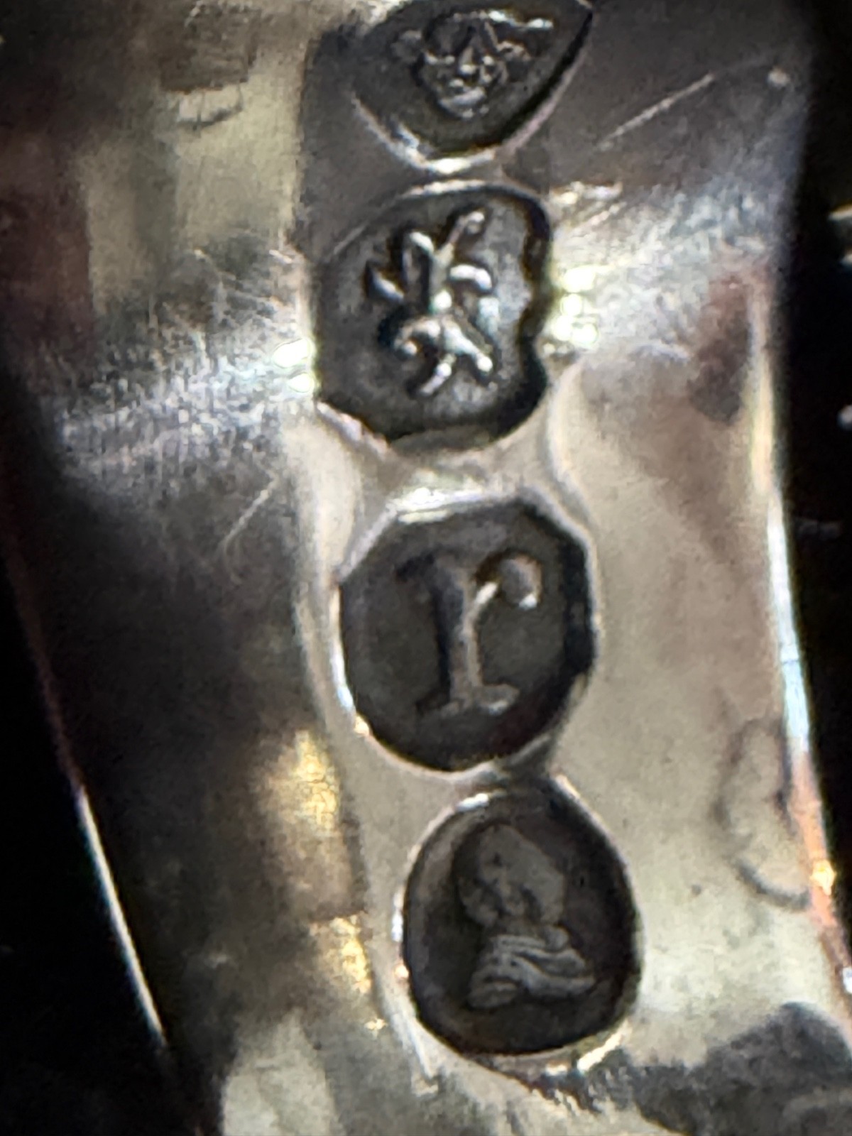 1832 London Sterling Pap Boat with 1787 Shilling in Bottom Jonathan Hayne