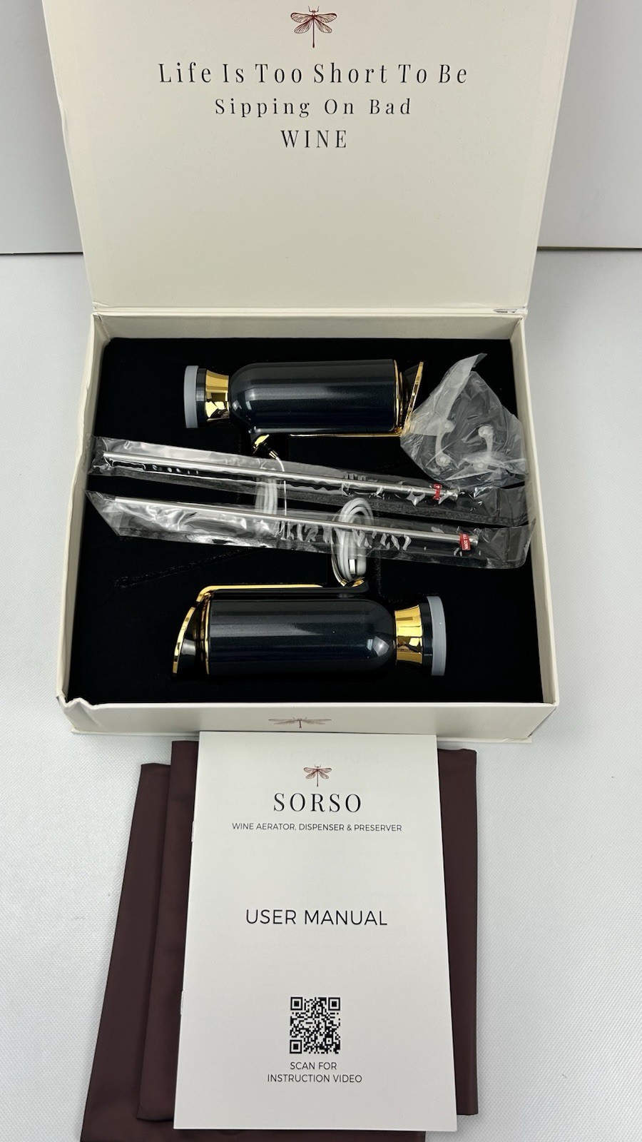 Sorso Wine Aerator, Dispenser, & Preserver Set