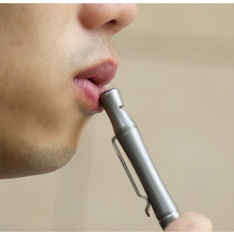 Titanium Survival Whistle Ballpoint Pen – Camping Gear Gift & Collectible Tool