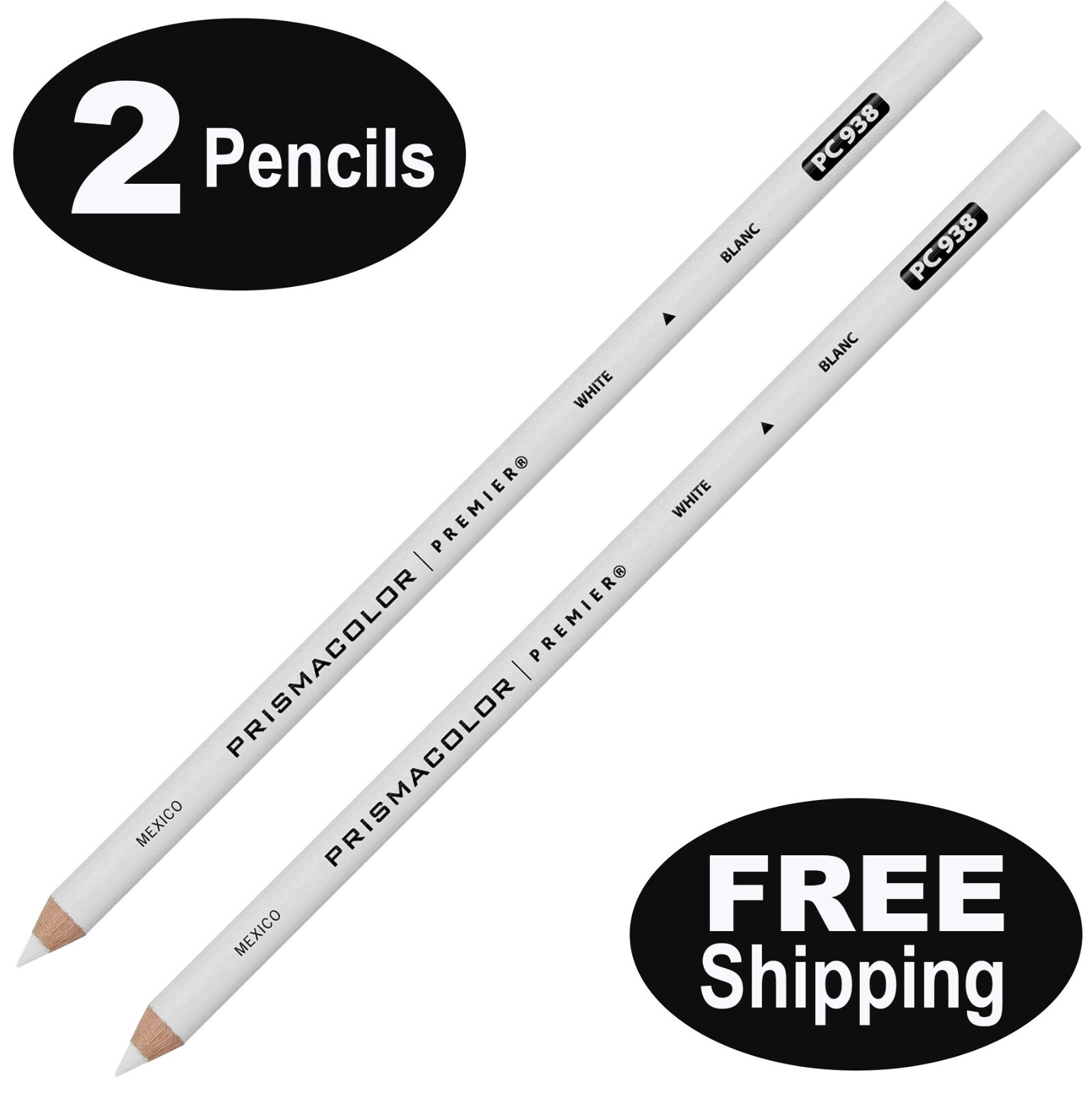 Prismacolor Premier PC938 3365 White Colored Pencils, Soft Core, Pack of 2