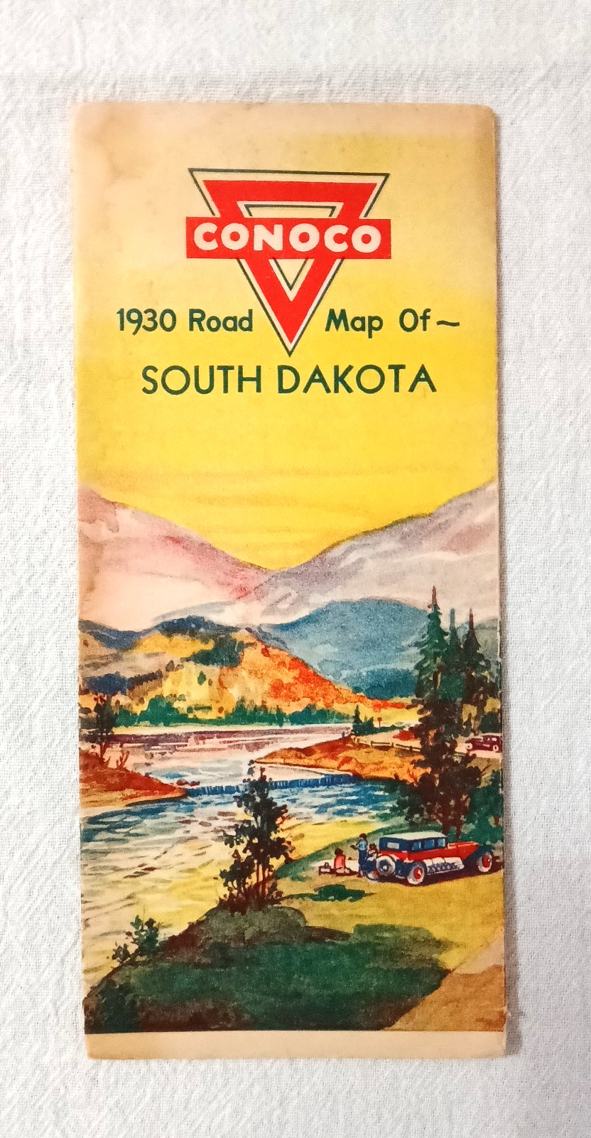 1930 CONOCO GAS STATION ROAD MAP OF SOUTH DAKOTA RARE READ DESCRIPTION