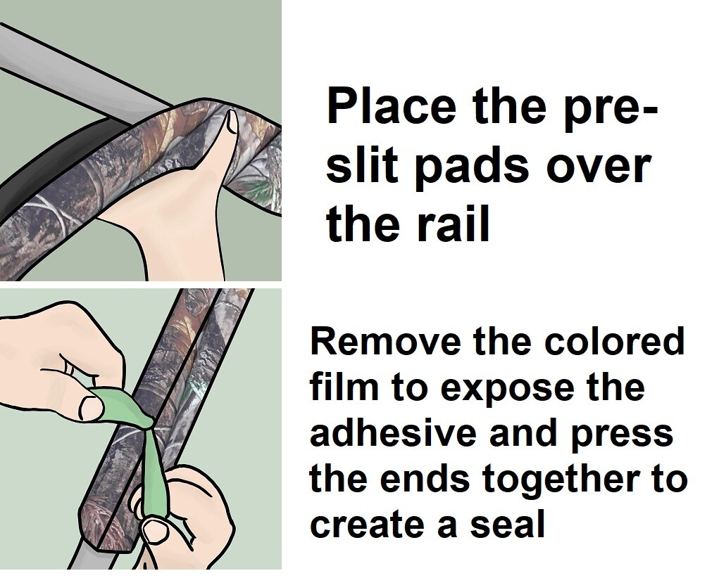 Tree Stand Rail Pads, Shooting Rail Pads - Timber Camo - Made in USA