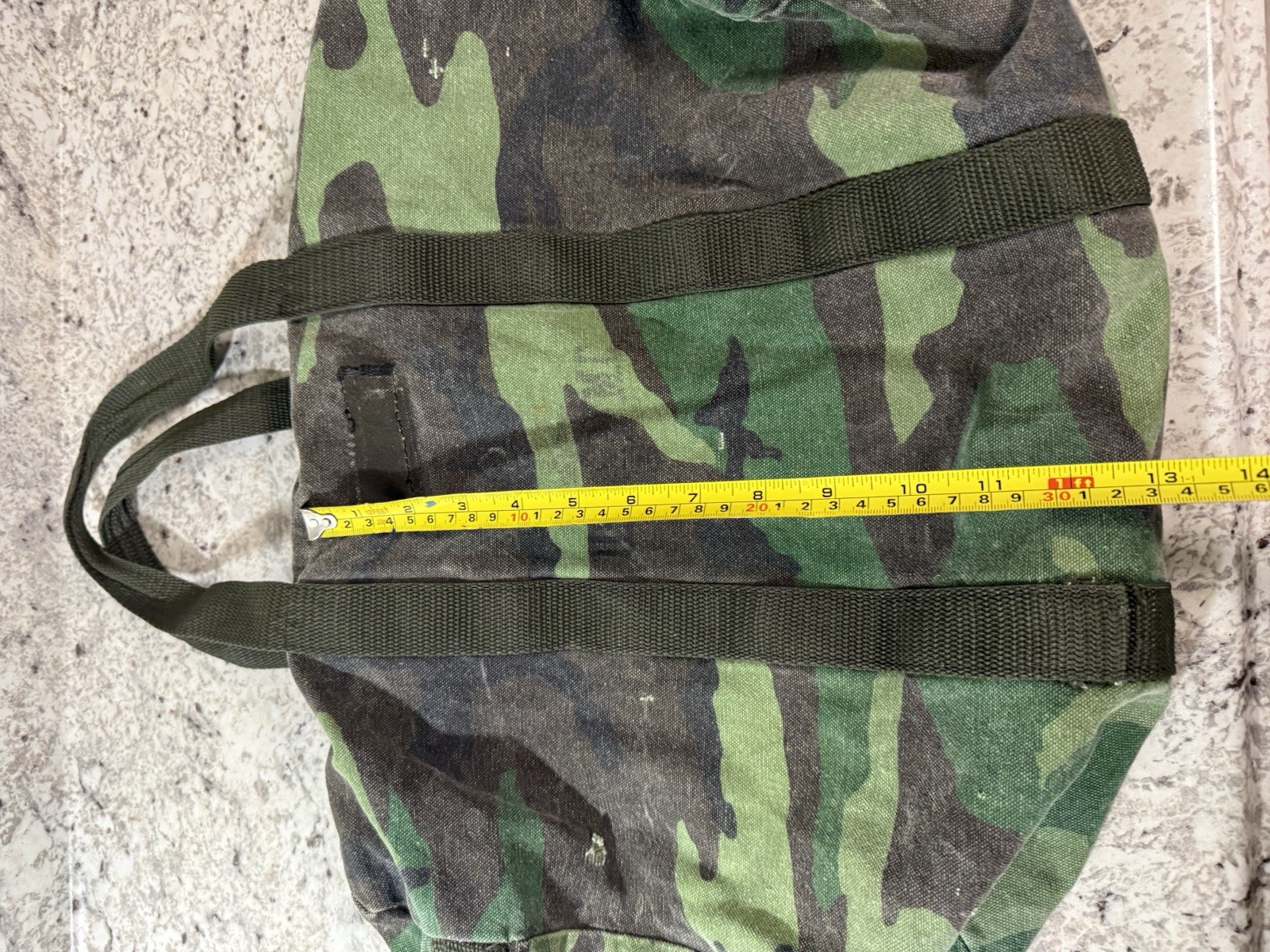 VTG Military Duffel Bag Woodland Camo Gym Travel Bag USMC 80s Canvas Bag 1990s