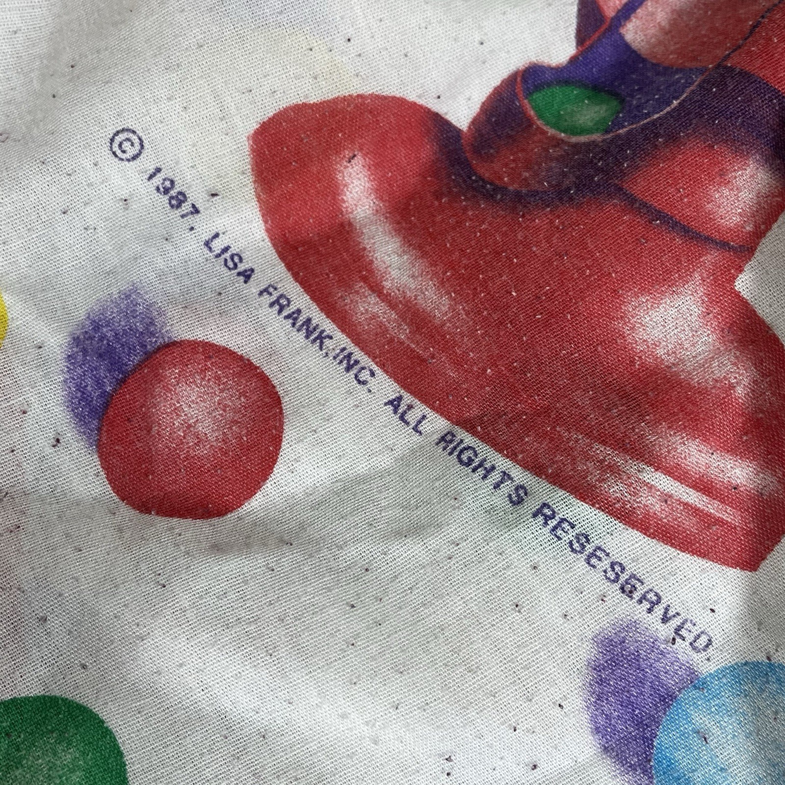 HTF Vintage Lisa Frank Rainbow Gumball Machine Fitted FULL Sheets Fabric