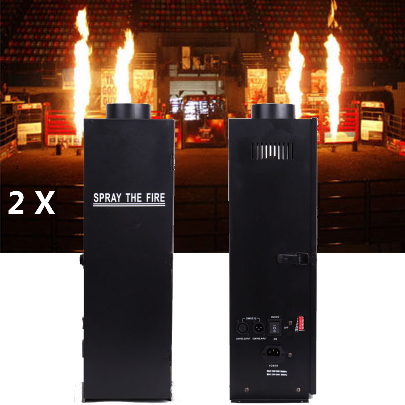 2Pack Fire Machine Stage Effect DMX Flame Thrower Flame Projector DJ Disco Party