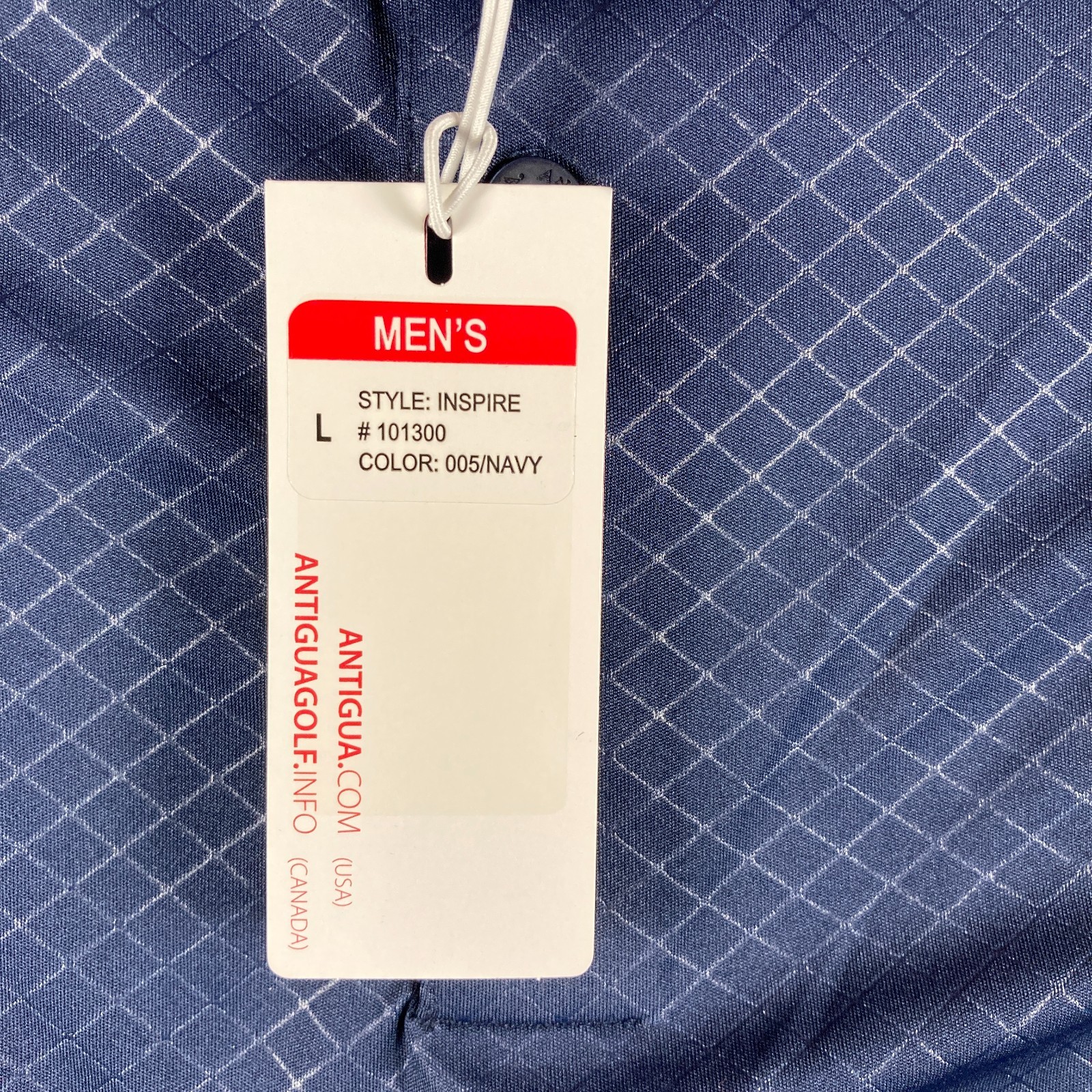 NEW Antigua Inspire MLB Golf Polo Mens Large Blue Navy Logo Diamond Stretch