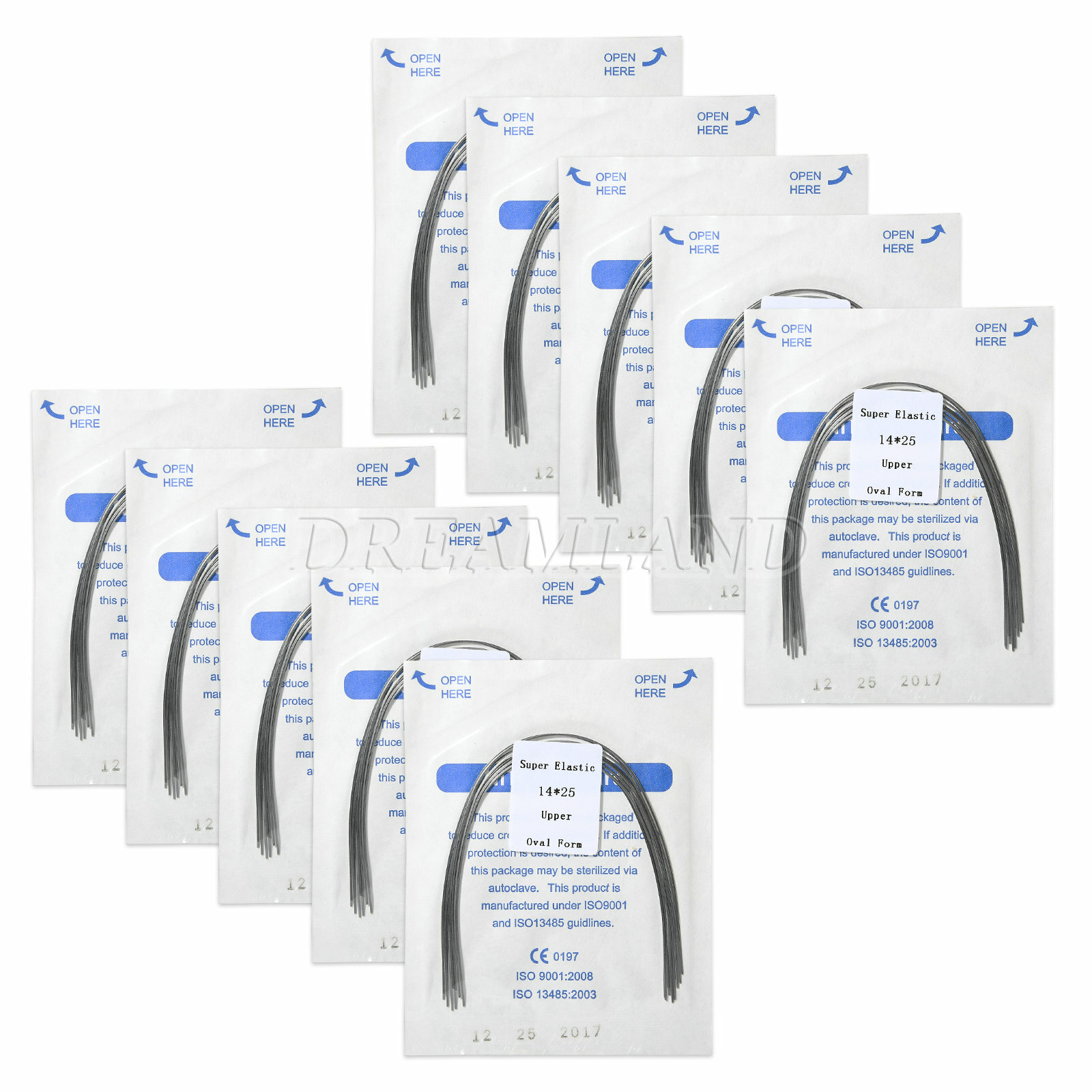 Dentales Ortodoncia Arcos de Súper Elásticos NITI Rectangular Alambres de Arco