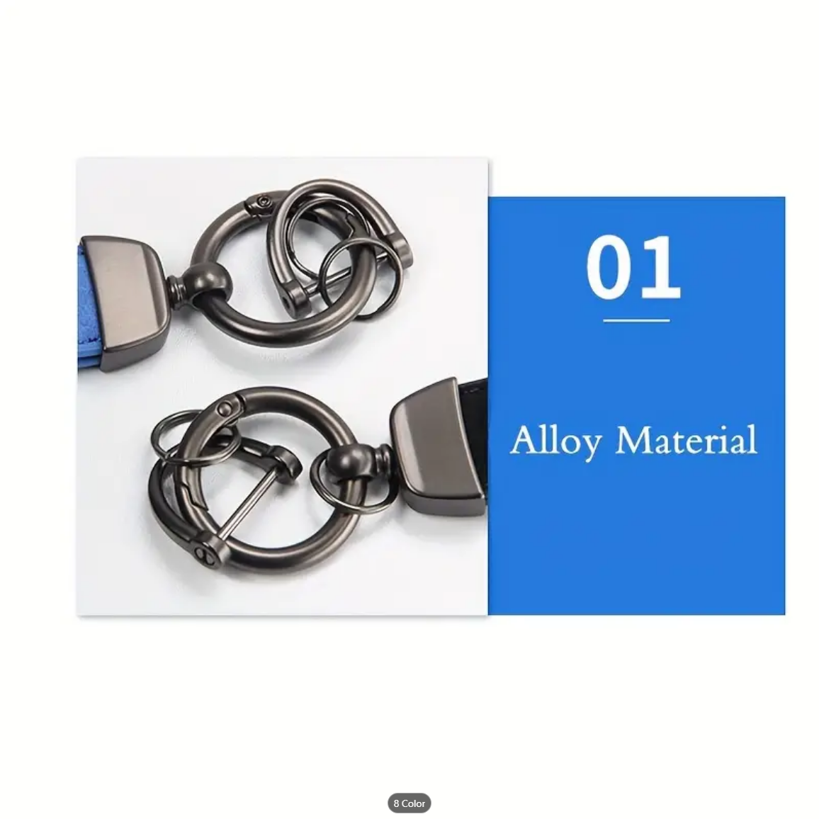 Leather American USA Flag Car Keychain with Zinc Alloy Ring, Tactical Keychain