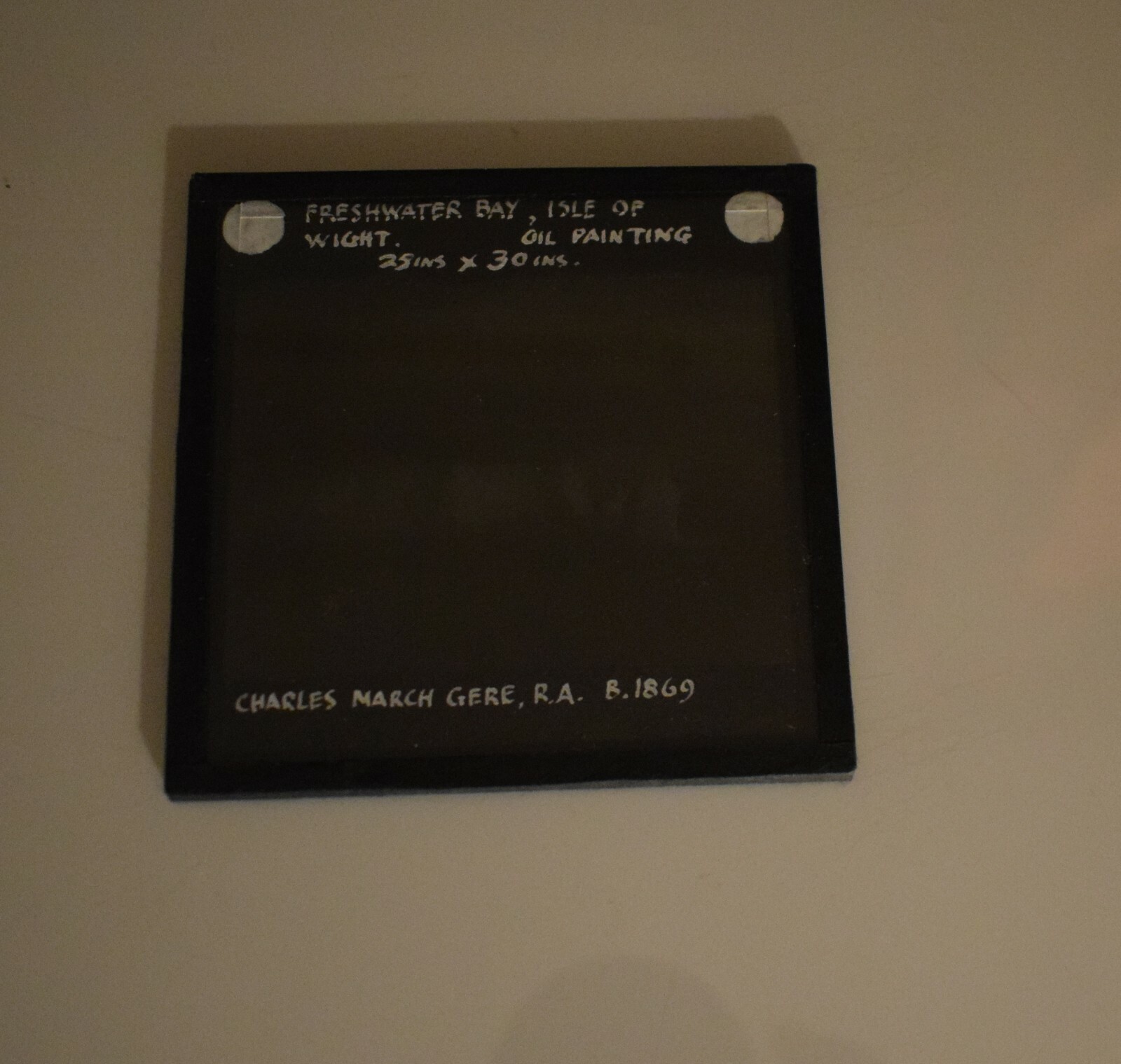 VINTAGE Magic Lantern Slide ISLE OF WIGHT BAY CHARLES MARCH GERE C1950 ART PHOTO