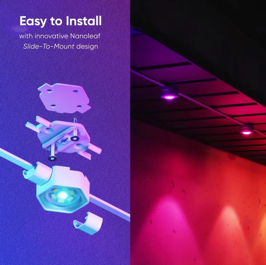 Nanoleaf Smart Multicolor Permanent Outdoor Lights Starter Kit 16.6 FT